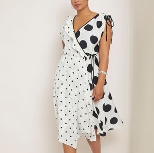 Eloquii Mixed Print Wrap Dress